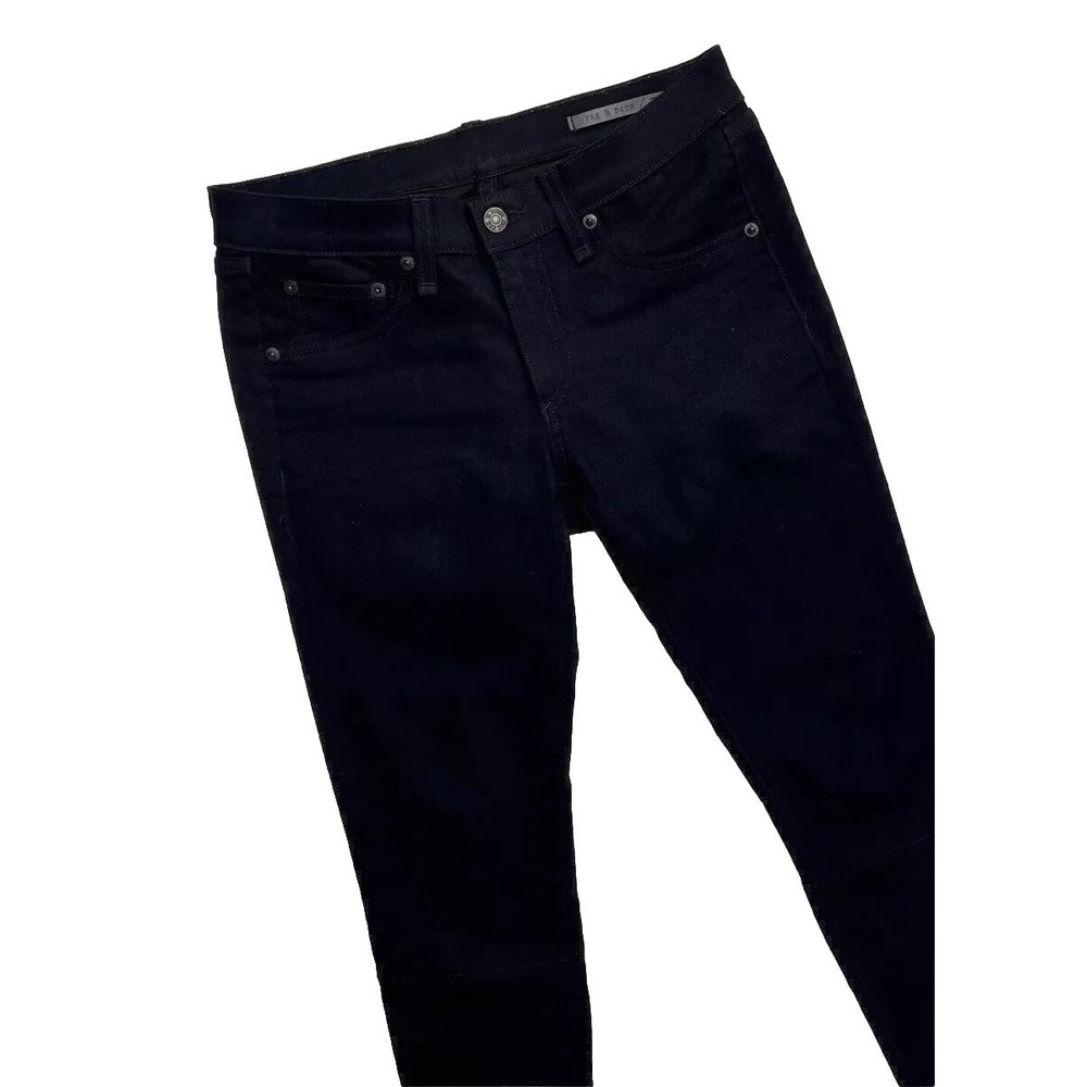 Rag & Bone Devi‎ Lace Up Skinny Jeans / Midnight Black / Women's 27